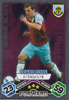 Robbie Blake Burnley 2009/10 Topps Match Attax i-Card Code #EX114